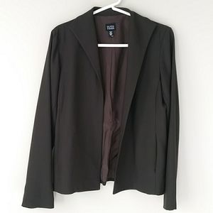 Eileen Fisher Wool Open Front Lined Blazer XS Green